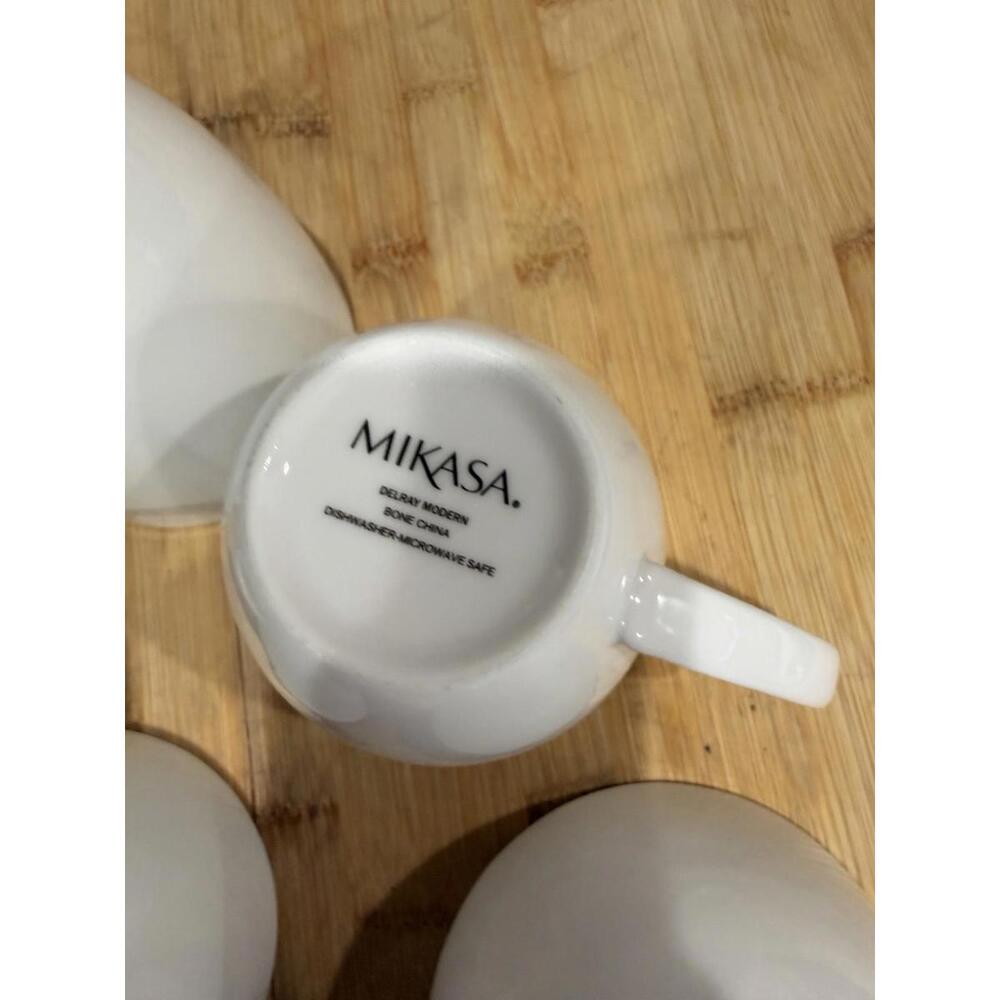 Mikasa Delray Modern White Bone China Coffee Mug Cup & Bowl Set Of 4 * - Picture 6 of 14
